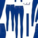 form-fitting cobalt blue jeans image